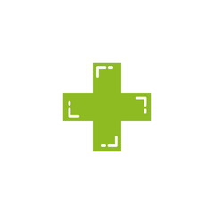 Medical and health care logo with using cross icon template