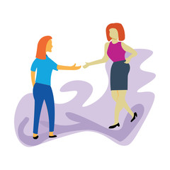 meeting woman vector illustration of color design