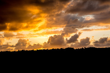 A sunset landscape in the Atlantic coast of Spain, in Galicia. Costa da Morte. A place to go on holidays.