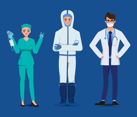 Fototapeta premium Doctor who save patients from coronavirus outbreak. Fight to COVID-19 concept.