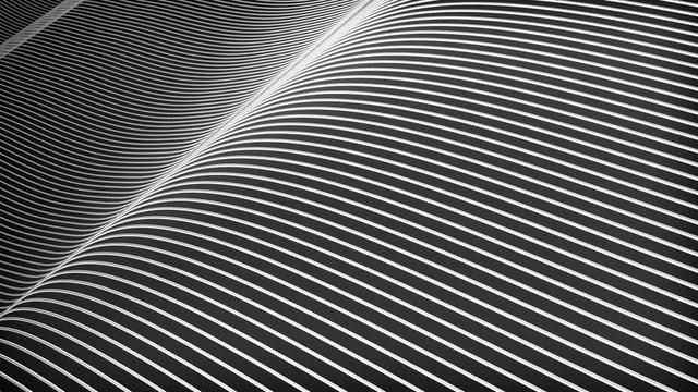 Digital white wave at black background abstract title blurred animation of particle seamless.