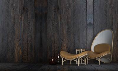 Obraz na płótnie Canvas Modern living room interior design and wooden wall texture background