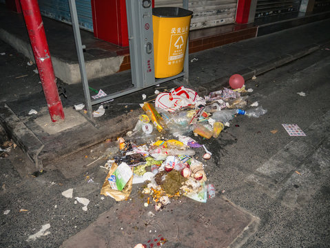 shantou/china-01 April 2018:Environment Problem at shantou city road in early morning .Shantou city of Teochew people in Guangdong province China