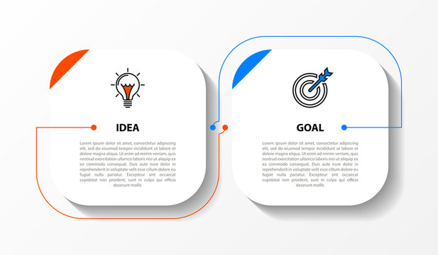 Infographic design template. Creative concept with 2 steps