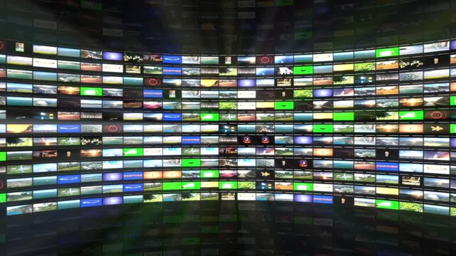 Multimedia TV Wall rotating, seamless loop,