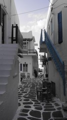 Fototapeta na wymiar Partie du village de Lefkès, sur l'île de Paros, Cyclades, Grèce
