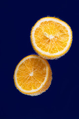 slice of orange in water 