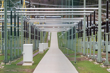 modern high-voltage substation background