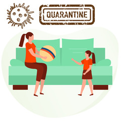 Coronavirus Stop Quarantine Stay home People baby