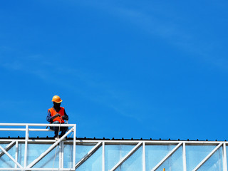 Man Working on the Working at height
