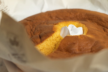 Traditional Portuguese sponge cake, called Pão de Ló