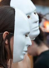 Girls with masks
