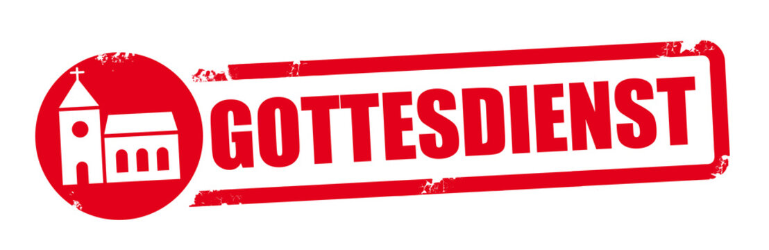 Gottesdienst - roter Stempel Vektor Illustration