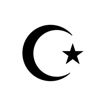 star and crescent moon on white background islam muslim  symbol religion 