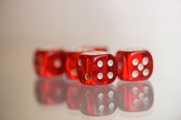 red die with reflection