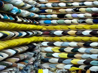 Morocco. Typical moroccan shoes in a shoes shop