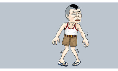 man in varieties action cartoon, vector