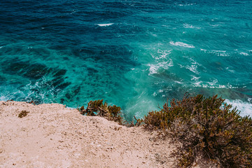 Waves hitting the rocky coast of Malta.