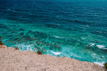 Waves hitting the rocky coast of Malta.