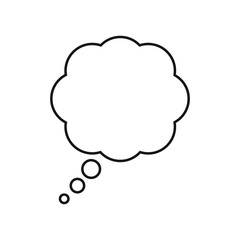Think bubble isolated. Trendy think bubble in flat style. Modern template for social network and label. Creative thought balloon. Cloud line art, vector illustration