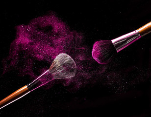 brushes for make-up with bright colors