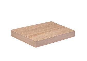 wooden shelf on a white background