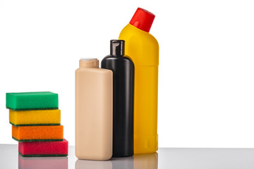 Cleaning supplies isolated