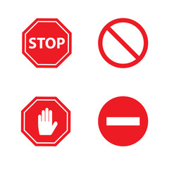 Basic stop symbols. vector illustration 