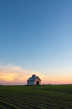 Midwest Barn At Sunset