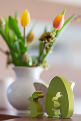 Easter eggs and flowers