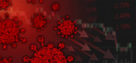 Coronavirus (COVID-19) financial crisis horizontal banner concept