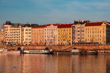 Fototapeta premium Prague city and Vltava river
