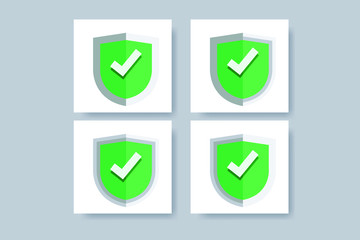 Shield icon design, protection logo.