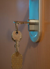 Door locked in quarantine with keys