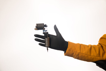 Fototapeta premium girl stylish tattoo machine black permanent lips eyebrows