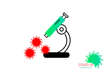 Microscope vector icon.science research corona virus.