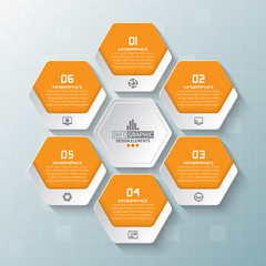 Abstract 3D Paper Infographics. Business template .Vector illustration