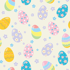 Easter eggs seamless holiday pattern