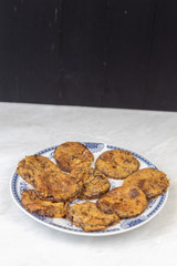 Homemade crisp biscuits cookies with chocolate