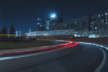  Long-exposure photograph night road