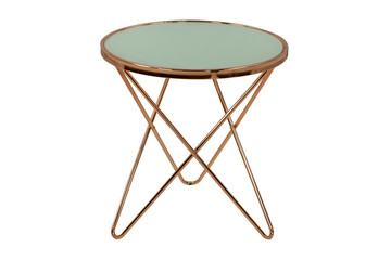 round table of bronze color on a white background