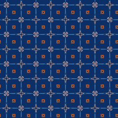 seamless pattern with blue flowers