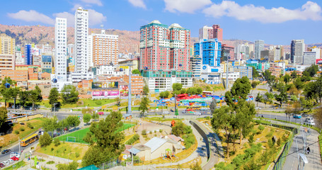 Bolivia La Paz skyscrapers of the Belen district