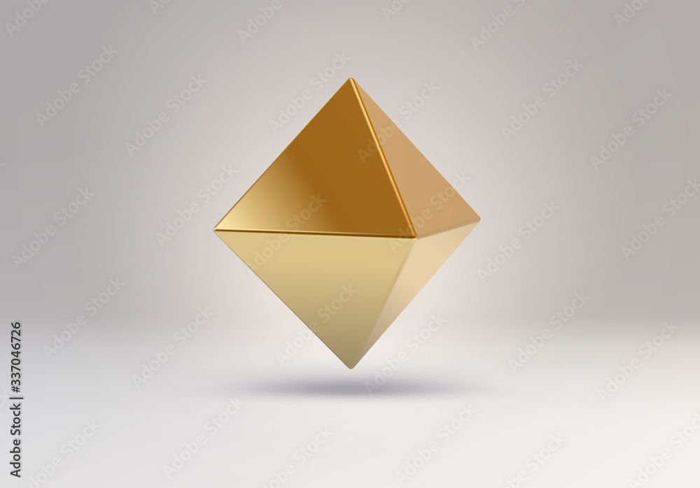 Poster 3D vector element or simple isolated golden shape