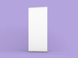 Rollup banner mockup with purple color background