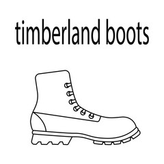 vector flat line icon of woomen designer style timberland boots