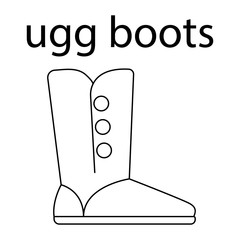 vector flat line icon of woomen designer style ugg boots