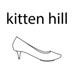 vector flat line icon of woomen designer style kitten hill shoes