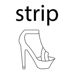 vector flat line icon of woomen designer style strip shoes
