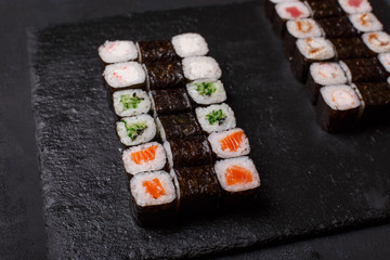 tradithional Classic Maki Set rolls Close up
